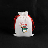 5Pcs Christmas Jute Bags 10x14 13x18cm Drawstring Pouches