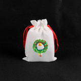 5Pcs Christmas Jute Bags 10x14 13x18cm Drawstring Pouches