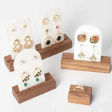 Wooden Ring Holder Walnut Earring Display Stand Jewelry Organizer