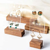 Wooden Ring Holder Walnut Earring Display Stand Jewelry Organizer