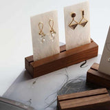 Wooden Ring Holder Walnut Earring Display Stand Jewelry Organizer