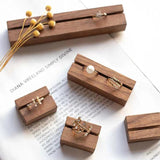 Wooden Ring Holder Walnut Earring Display Stand Jewelry Organizer