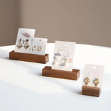 Wooden Ring Holder Walnut Earring Display Stand Jewelry Organizer