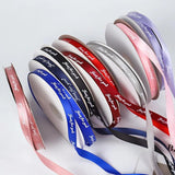 45m Small English Letters Polyester Ribbon for Bouquet Flowers DIY