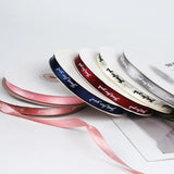 45m Small English Letters Polyester Ribbon for Bouquet Flowers DIY