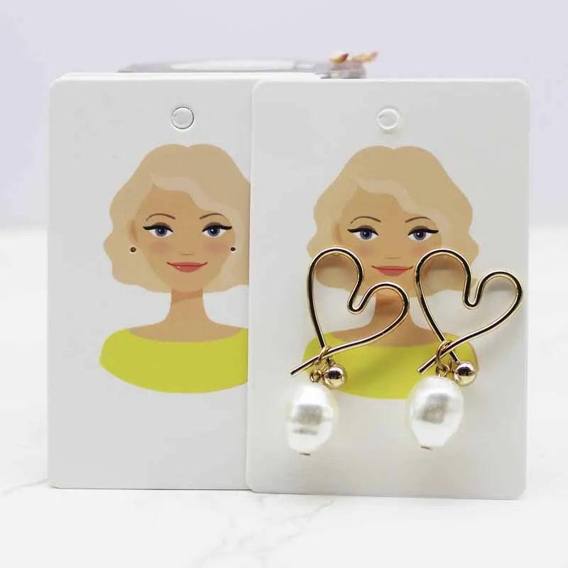 Beauty Head Jewelry Card 6*9cm 50pc Necklace Earring Display Tag Card