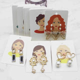 Beauty Head Jewelry Card 6*9cm 50pc Necklace Earring Display Tag Card