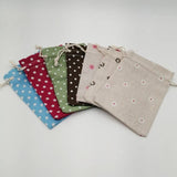 10pcs Chrysanthemum Cotton Packaging Bag Drawstring Gift Bag Tote Bags