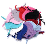 10 Pcs Round Lace Flannel Bag Drawstring Wedding Jewelry Organizer 7X9cm