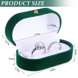 Velvet Couple Ring Box Double Ring Earrings Holder Display