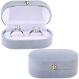 Velvet Couple Ring Box Double Ring Earrings Holder Display