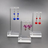 Clear Acrylic Earring Display Stand Set of 3 L Shape Jewelry Holder