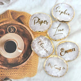 Personalized Agate Coaster Wedding Bridal Shower Party Favor