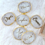 Personalized Agate Coaster Wedding Bridal Shower Party Favor