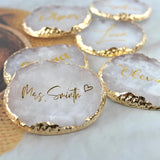Personalized Agate Coaster Wedding Bridal Shower Party Favor