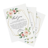 Wedding Dinner Table Thank You Cards, 10x15cm, Writable, Small Business Decor