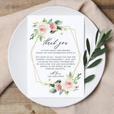 Wedding Dinner Table Thank You Cards, 10x15cm, Writable, Small Business Decor