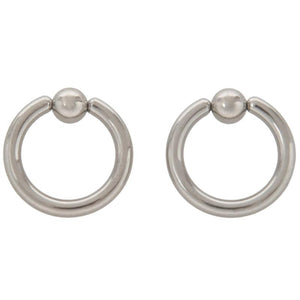 Stainless Steel Captive Bead Hoop Ear Rings Studs 4g(5mm)x16mm