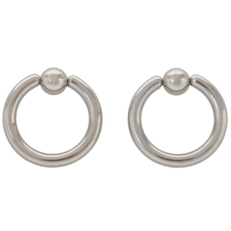 Stainless Steel Captive Bead Hoop Ear Rings Studs 4g(5mm)x16mm