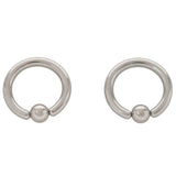 Stainless Steel Captive Bead Hoop Ear Rings Studs 4g(5mm)x16mm