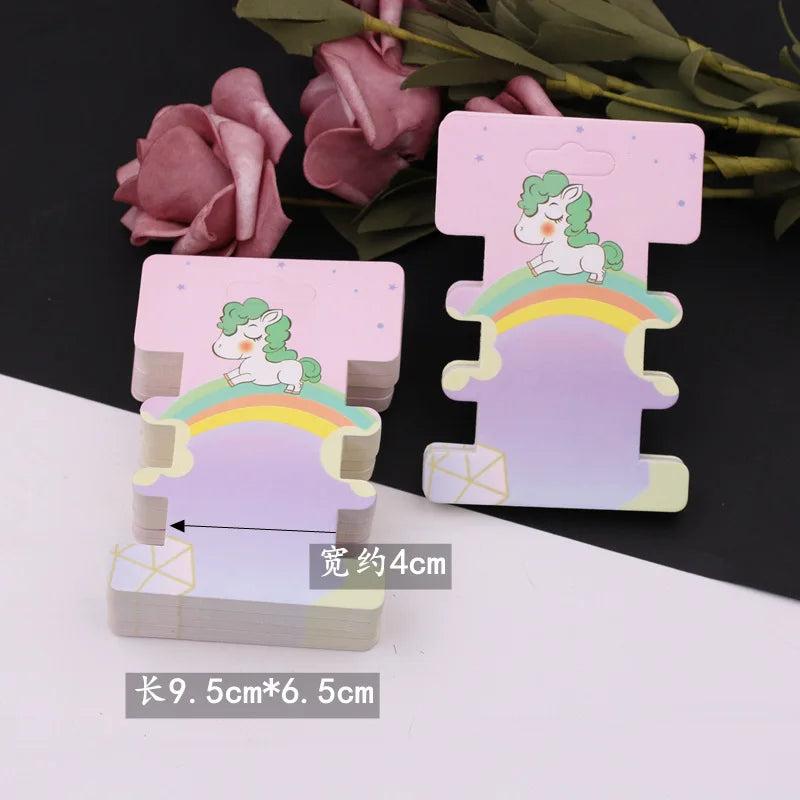 50pcs Long Paper Card Slots Cardboard Holder for Jewelry Hairwear Packaging