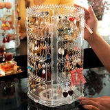 Rotating Jewelry Storage Box Earring Display Stand
