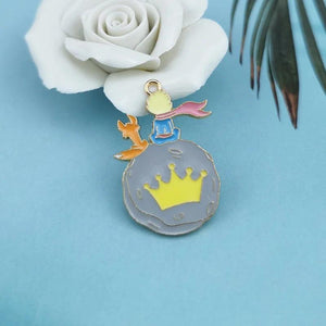 10pcs Little Prince Fox Enamel Metal Charms DIY Jewelry Making