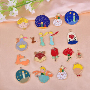 10pcs Little Prince Fox Enamel Metal Charms DIY Jewelry Making