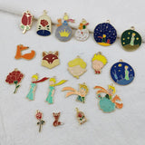 10pcs Little Prince Fox Enamel Metal Charms DIY Jewelry Making