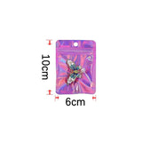 50pcs Holographic Pink Zip Lock Bags for Jewelry Display Packaging