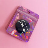 50pcs Holographic Pink Zip Lock Bags for Jewelry Display Packaging