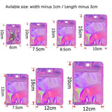 50pcs Holographic Pink Zip Lock Bags for Jewelry Display Packaging