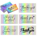50pcs Silver Thank You Cards for Small Business Customers