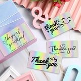 50pcs Silver Thank You Cards for Small Business Customers