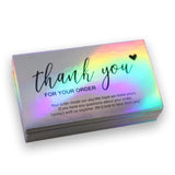 50pcs Silver Thank You Cards for Small Business Customers