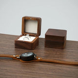 Wooden Ring Box Jewelry Display Proposal Engagement Wedding Organizer