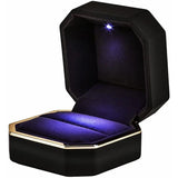 Velvet LED Ring Box for Proposal Engagement Wedding