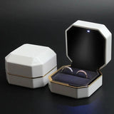 Velvet LED Ring Box for Proposal Engagement Wedding