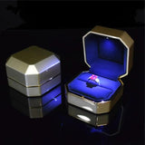 Velvet LED Ring Box for Proposal Engagement Wedding