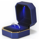 Velvet LED Ring Box for Proposal Engagement Wedding