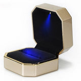 Velvet LED Ring Box for Proposal Engagement Wedding