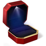 Velvet LED Ring Box for Proposal Engagement Wedding