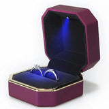 Velvet LED Ring Box for Proposal Engagement Wedding