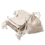 10Pcs Burlap Cotton Gift Bags Drawstring Pouches Wedding Christmas Decoration
