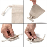 10Pcs Burlap Cotton Gift Bags Drawstring Pouches Wedding Christmas Decoration