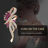 Rhinestone Brooch Pins Crystal Floral Wedding Bouquet Brooch Set of 2