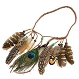 Indian Hippie Feather Headband Tassels Waistband Headdress Fancy Dress