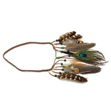 Indian Hippie Feather Headband Tassels Waistband Headdress Fancy Dress