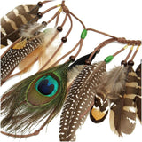 Indian Hippie Feather Headband Tassels Waistband Headdress Fancy Dress