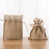 5Pcs/Lot 10x15cm Lace Jute Bags for Storage Dry Flower Sachets